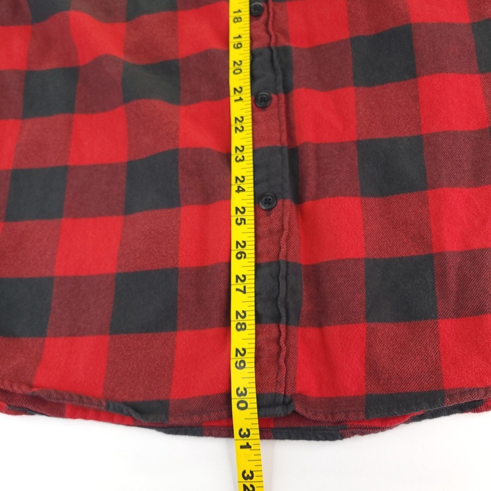 American Eagle Outfitters Shirt Mens Large Red Buffalo Plaid Cotton Button Up - Picture 7 of 9